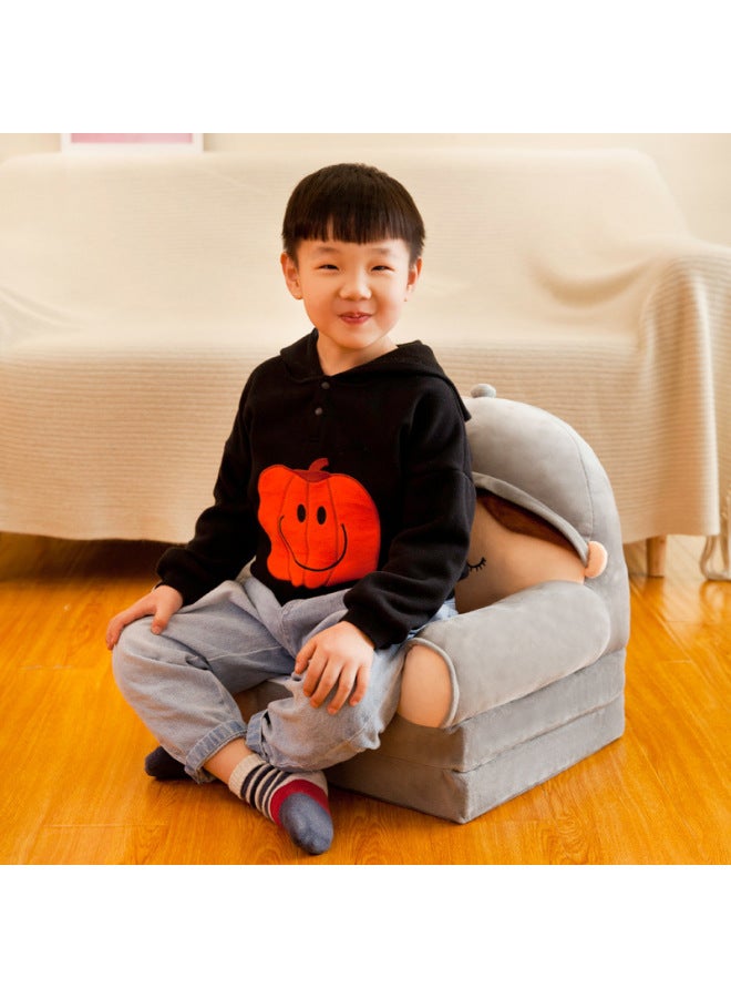 Foldable Children's Small Sofa Double-Layer Single Soft Thickened Nap Tatami Animal-shaped Backrest Seat-Color:Little Boy - Image 5