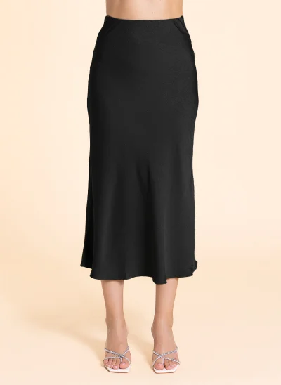 SHAPES TEXTURED MIDI SATIN SKIRT
