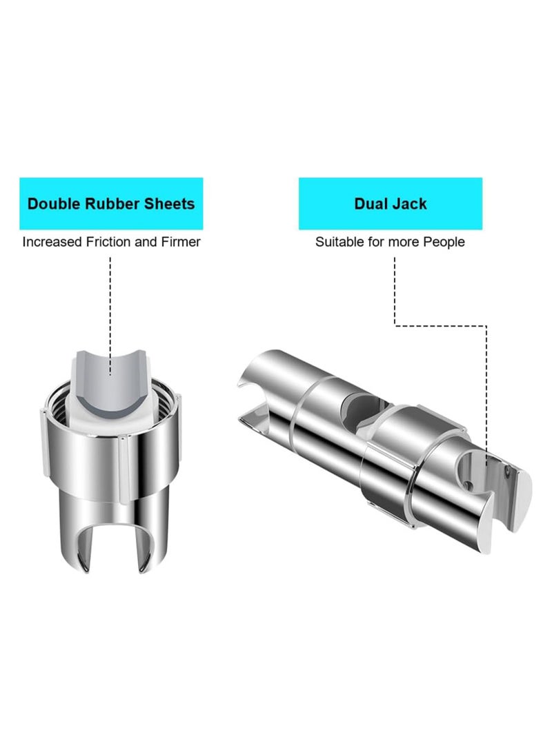 حامل دش يدوي لبار انزلاق مقاس 16-27 مم، حامل دش قابل للتعديل، منزلق لسكك تعزيز الدش، دوران 360°، مطلي بالكروم، تركيب سهل لقضيب الانزلاق بتصميم مزدوج الجاك - Image 5