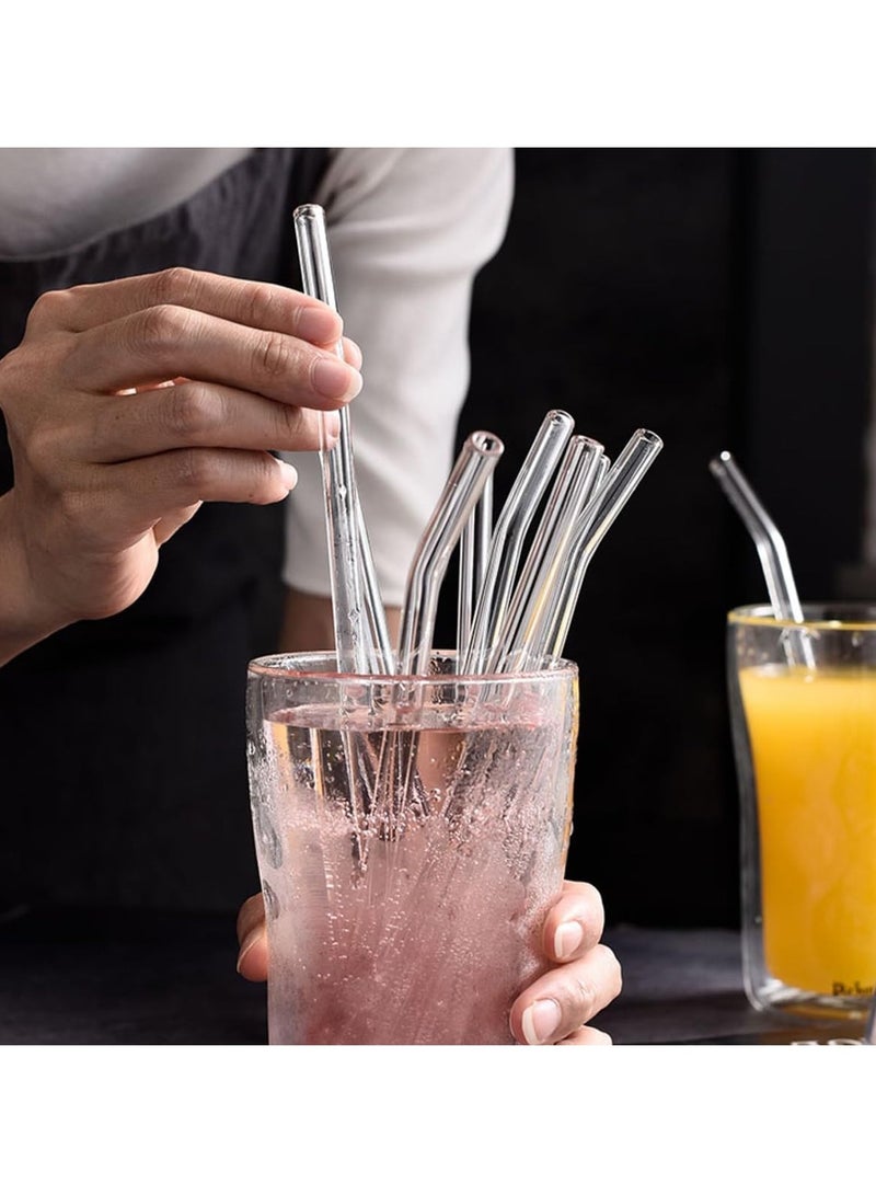 Glass Transparent Straw Set 5 Pieces - 4 x Straws, 1 x Brush, Healthy and Eco-friendly, Suitable for Everyday Drinking, Breakfast, Juice  - Image 4