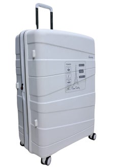 pierre cardin Pierre Cardin UNBREAKABLE Luggage Zurich Collection Suitcase For Travel, International Lock, ANTI Theft Double Zipper luggage Large (White)  - Image 1
