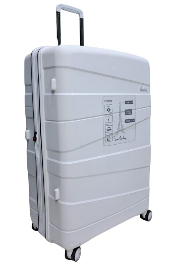 UNBREAKABLE Luggage Zurich Collection Suitcase For Travel,International Lock,ANTI Theft Double Zipper luggage Large (White) - Image 1