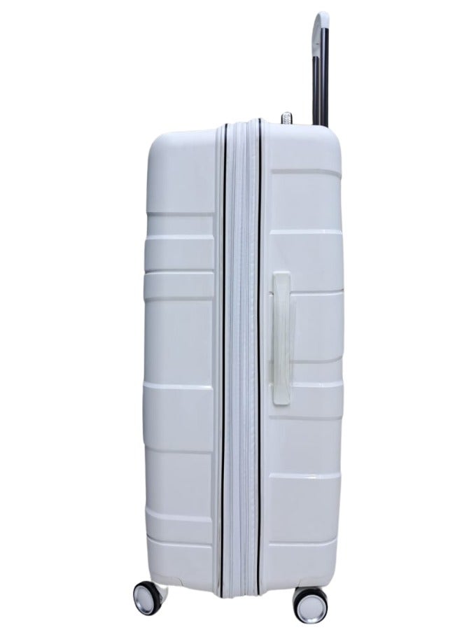 UNBREAKABLE Luggage Zurich Collection Suitcase For Travel,International Lock,ANTI Theft Double Zipper luggage Large (White) - Image 4