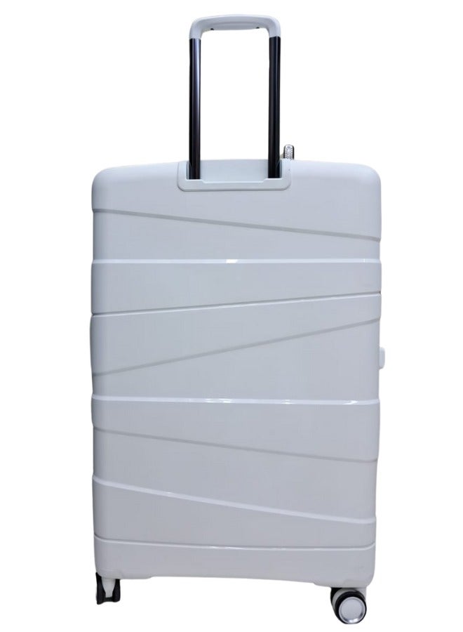 UNBREAKABLE Luggage Zurich Collection Suitcase For Travel,International Lock,ANTI Theft Double Zipper luggage Large (White) - Image 3