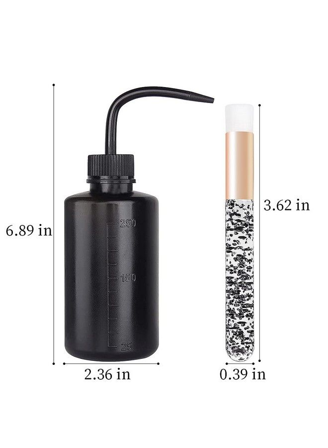 Mekupeu Plastic Satety Lash Cleaning Tatoo Wash Bottles 2Pcs Peel Off Blackhead Brushnose Pore Deep Cleaning Brush Facial Cleansing Brushes (Black Bottle+Crystal Black Nose Brush) - Image 3