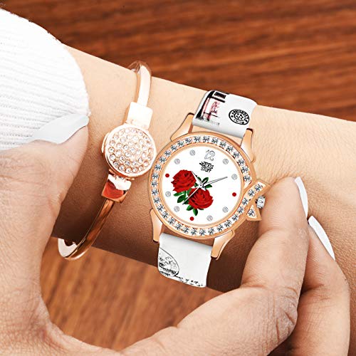 SWADESI STUFF White & Black Color Analogue Watch For Women & Girls - Combo Of 2 Watches - Leather - Image 5