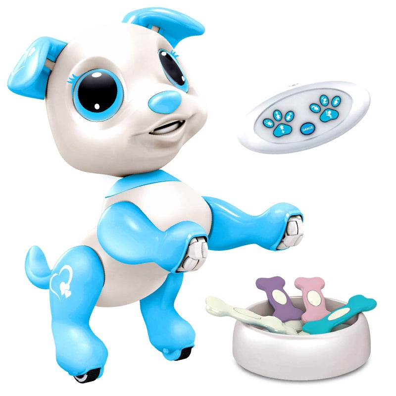 Power Your Fun Robo Pets Robot Dog Toy for Girls and Boys - Remote Control Robot Toy Puppy with LEDs, Sound FX, Interactive Hand Motion Gestures, STEM Program Treats, Dancing and Walking RC Pet for Kids (Blue) - Image 1