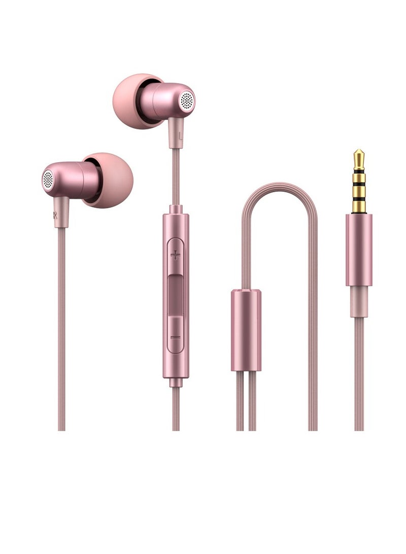 New wired sports headphones in-ear music headphones (pink) - Image 1