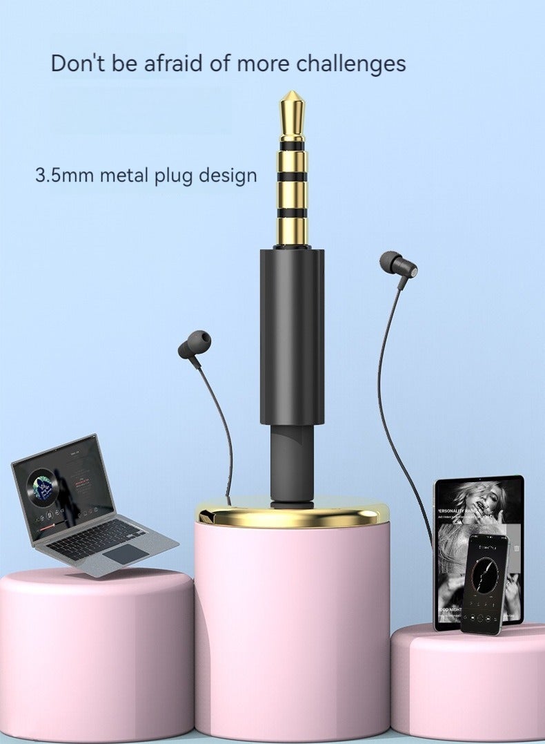 New wired sports headphones in-ear music headphones (pink) - Image 4