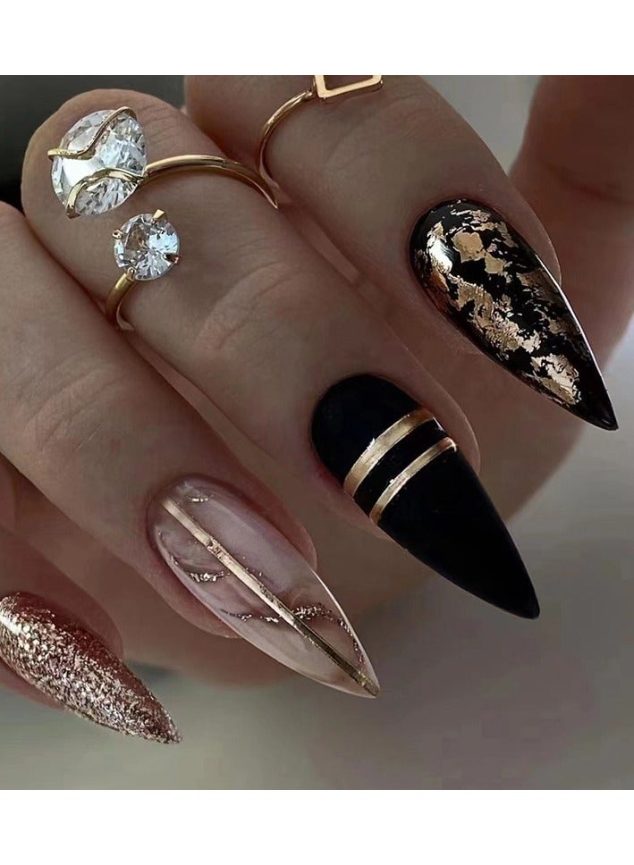 أظافر مزيفة بدون لصق 24 قطعة - Image 1