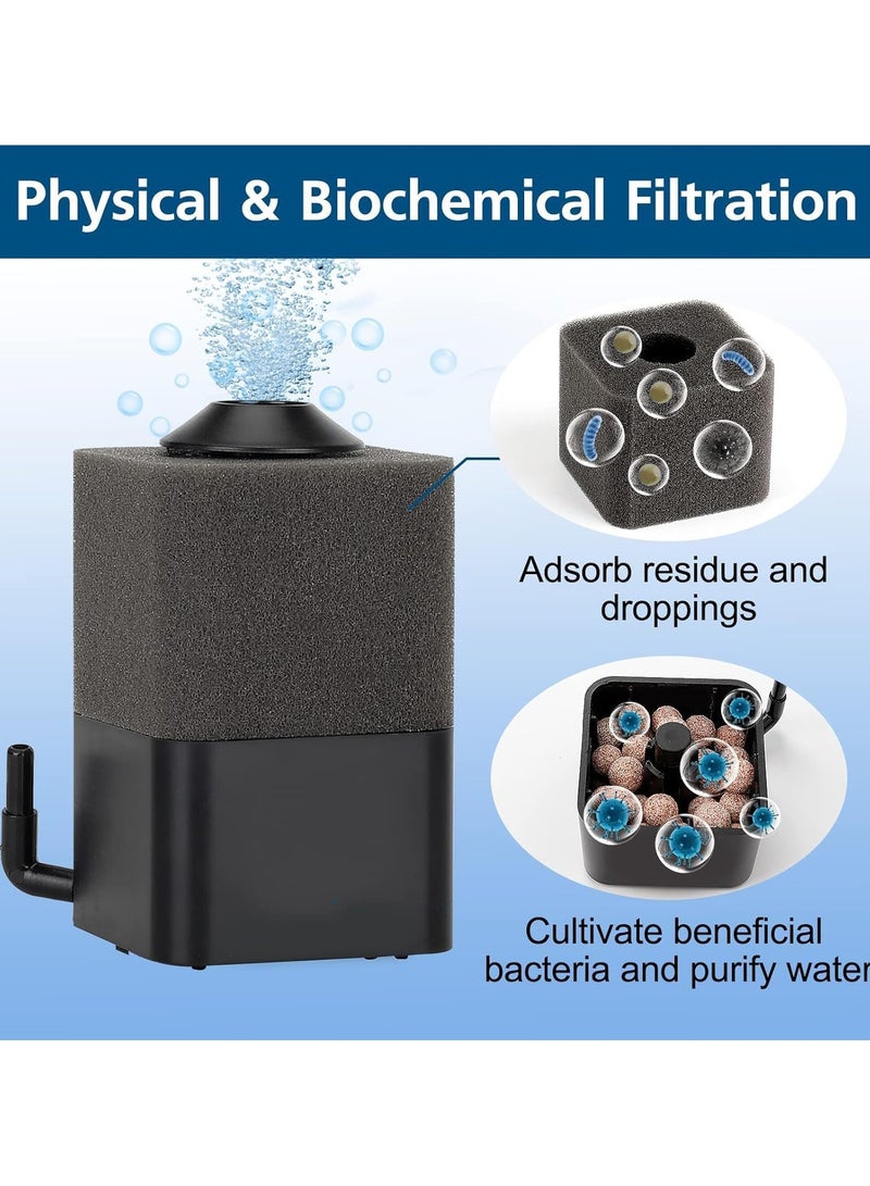 CMGTYYD Fish Tank Filter, Aquarium Filter Submersible Aquarium Filter Biochemical Filtration Powerful Water Pump Wavemaker Waves Biochemical Filtration for Healthy Fish and Turtles with 2 pieces Replacement Cotton - Image 3