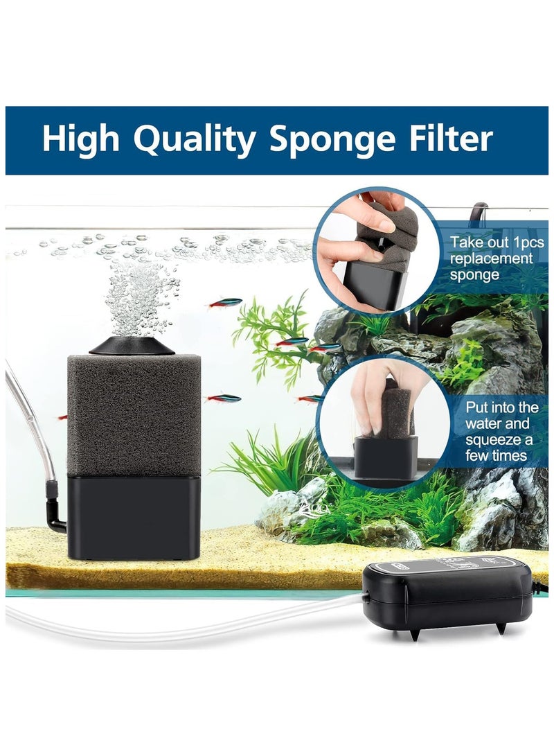 CMGTYYD Fish Tank Filter, Aquarium Filter Submersible Aquarium Filter Biochemical Filtration Powerful Water Pump Wavemaker Waves Biochemical Filtration for Healthy Fish and Turtles with 2 pieces Replacement Cotton - Image 4