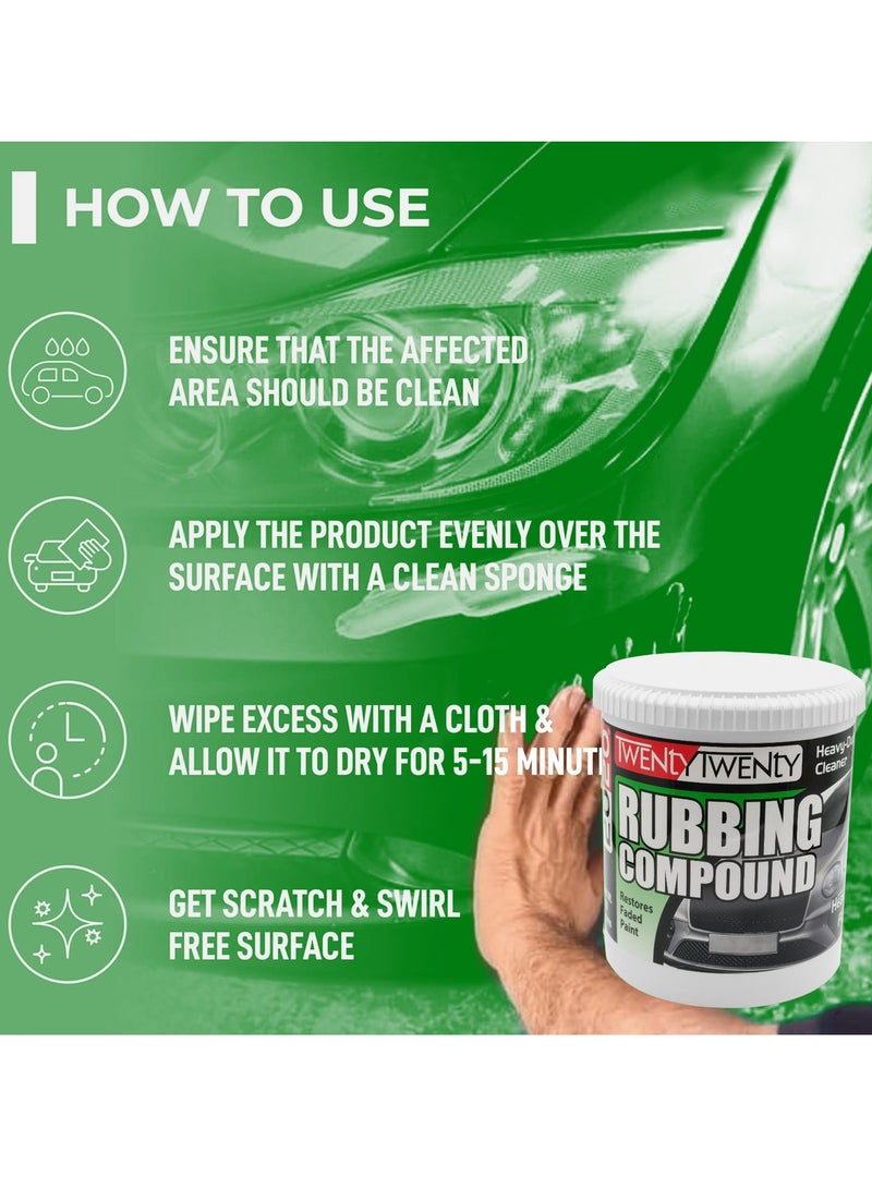 تونتي تونتي مركب فرك TWENTY TWENTY 900 جرام × 4 قطع - منظف قوي للسيارات والدراجات النارية - يزيل الخدوش وعلامات الدوامات والأكسدة وعيوب الطلاء - يعيد الطلاء الباهت، لمسة نهائية ناعمة، مظهر لامع - للاستخدام اليدوي والآلي - منخفض الغبار، خالٍ من السيليكون - Image 4