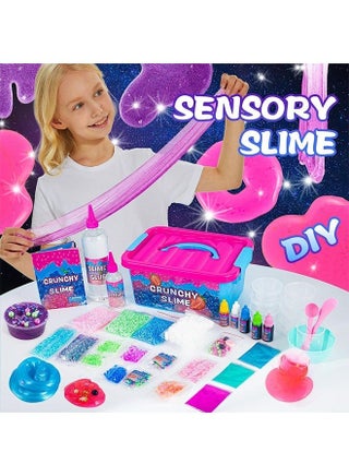 Fruit Garden Crunchy Slime Making Kit - Unicorn & Ice Cream Theme Slime Kit with Foam & Jelly Cube, Non-Sticky Slime Toy for Kids Boys Girls Ages 6-12 | Ideal Birthday & Ramadan Gifts - view 4