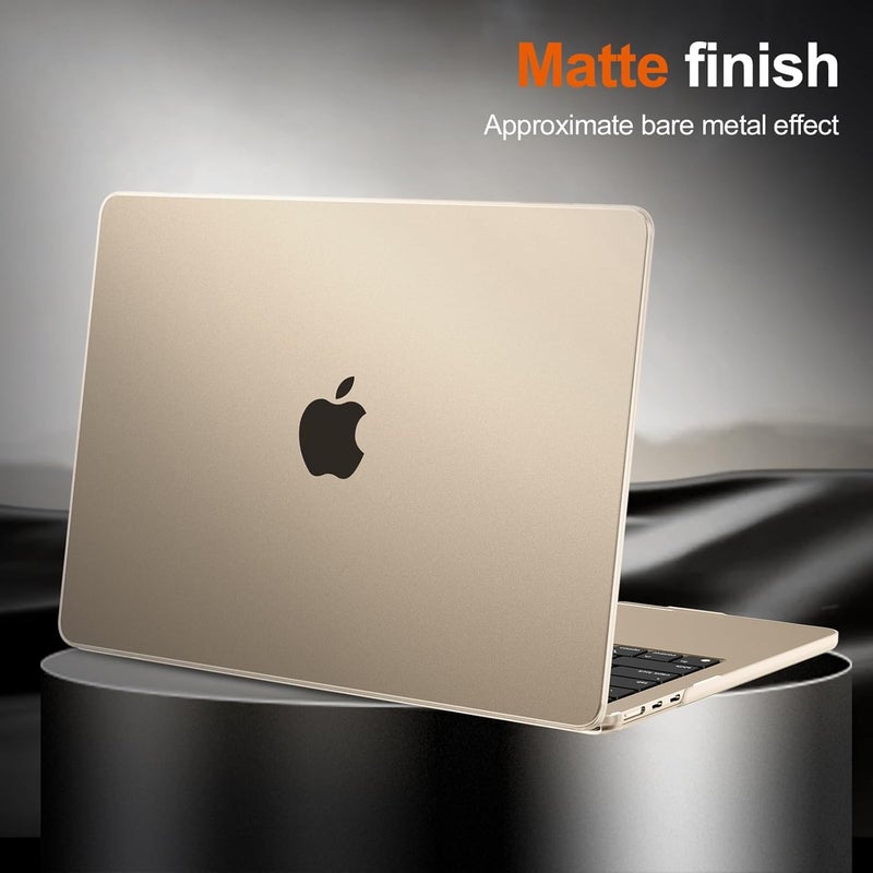 Eoocoo غطاء EooCoo متوافق مع MacBook Air 15/15.3 بوصة 2025 2024 2023 M4 M3 M2 A3241 A3114 A2941، [فائق النحافة غير مرئي]، غلاف صلب واقي غير لامع شفاف، [ملمس أصلي] - شفاف نجمي - Image 5