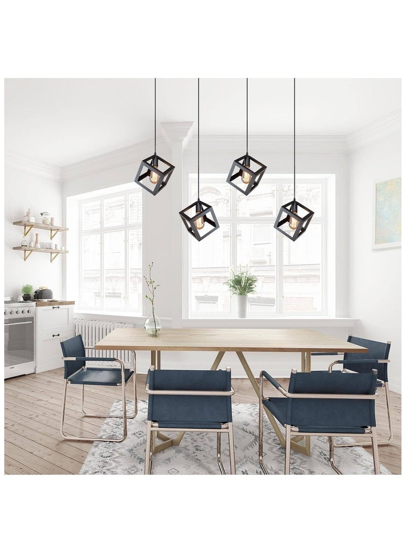 Arabest Black Pendant Lighting, Geometric Modern Cage Hanging Light Ceiling Fixture for Kitchen Island, Foyer, Hallway, Bedroom and Entryway  - Image 3
