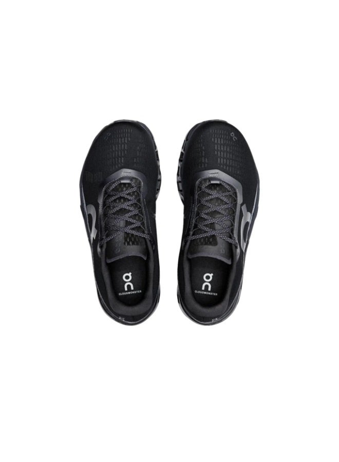 أون On Cloudmonster 2 حذاء جري منخفض القمة مريح، قماش شبكي، ممتص للصدمات ومضاد للانزلاق (أسود) - Image 4