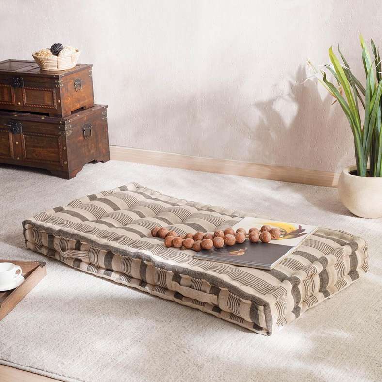 Pan Home Woven Stripe Pallet Cushion - Anthracite