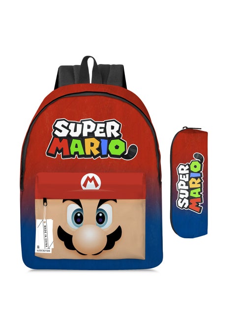 2 Pcs Super Mario School Backpack And Pencil Case Multicolour Made In China