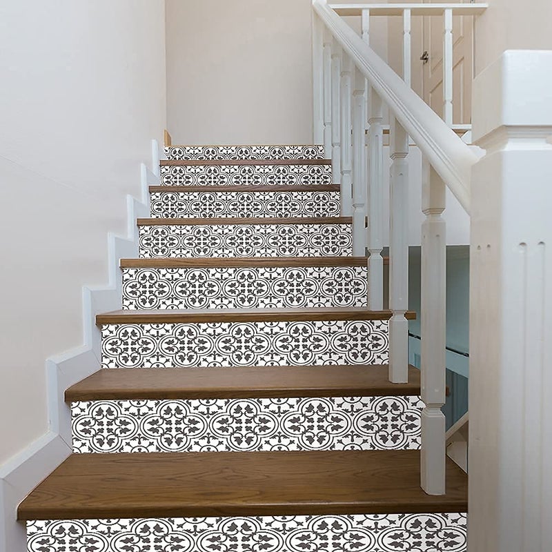 funlife 14 Strips Peel and Stick Stair Risers Stickers, Self Adhesive Vinyl Stair Stickers Decals, Staircase Murals Decor for Steps, 39.37"X7.09", Clover - Image 4