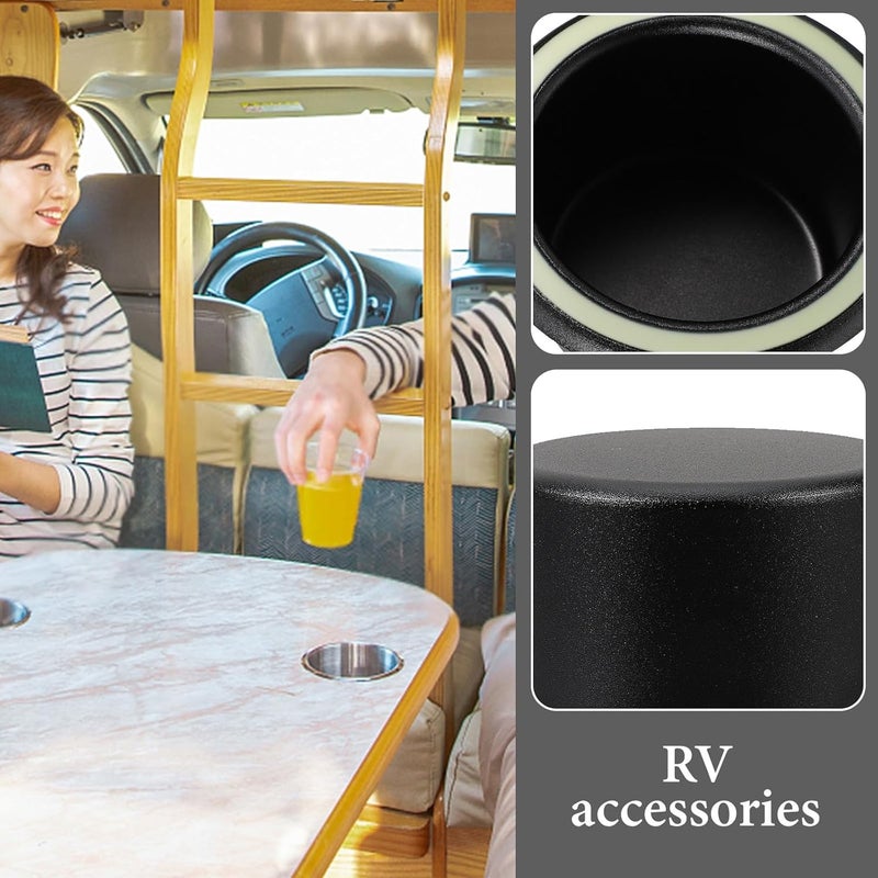 Car Cup Holder Insert Recessed Stainless Steel Anti-Spill Drink Holder for Rv Sofa Couch Replacement, Night Glow Black, Compact Size for Travel and Vehicle Use - Image 5