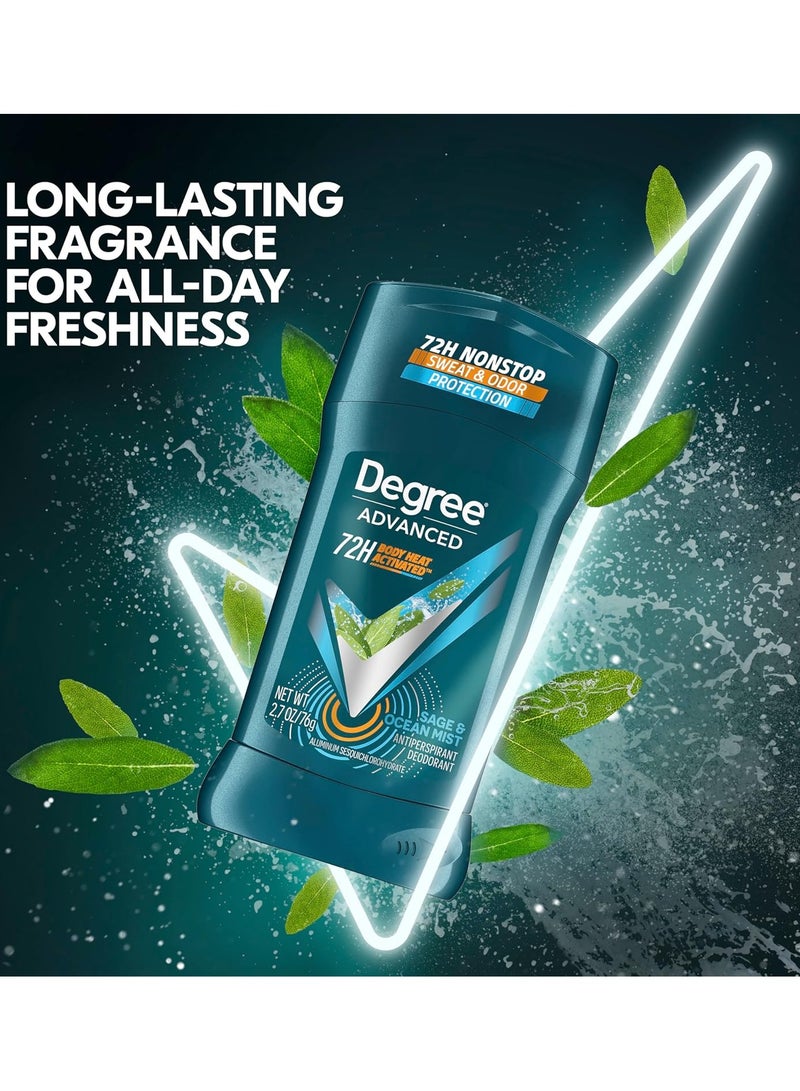 Degree Advanced Antiperspirant Deodorant 72H Sweat & Odor Protection Sage and Ocean Mist Deodorant with Motionsense Technology For Men 76 gm - Image 2