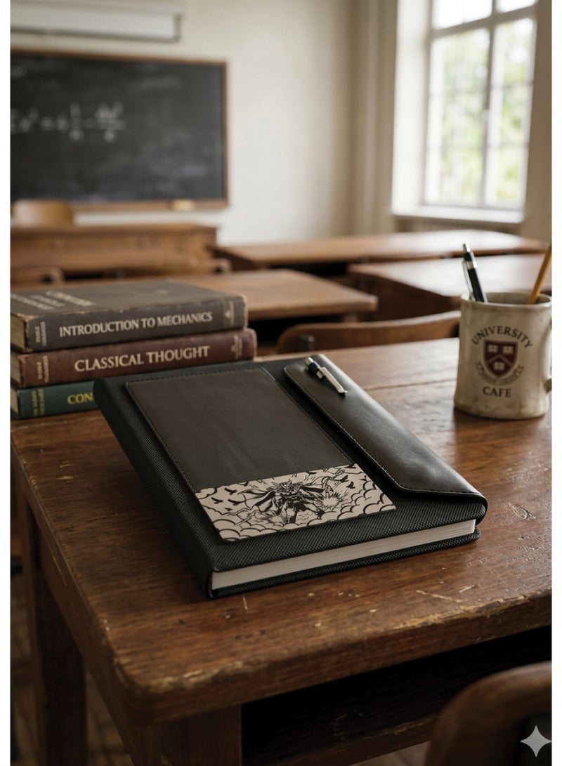 Black Leather Notebook with Thor Logo – Premium Marvel-Inspired Design - Image 2
