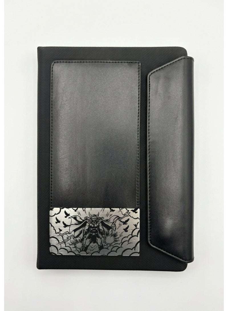 Black Leather Notebook with Thor Logo – Premium Marvel-Inspired Design - Image 3