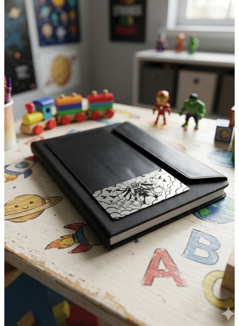 Black Leather Notebook with Thor Logo – Premium Marvel-Inspired Design - Image 1