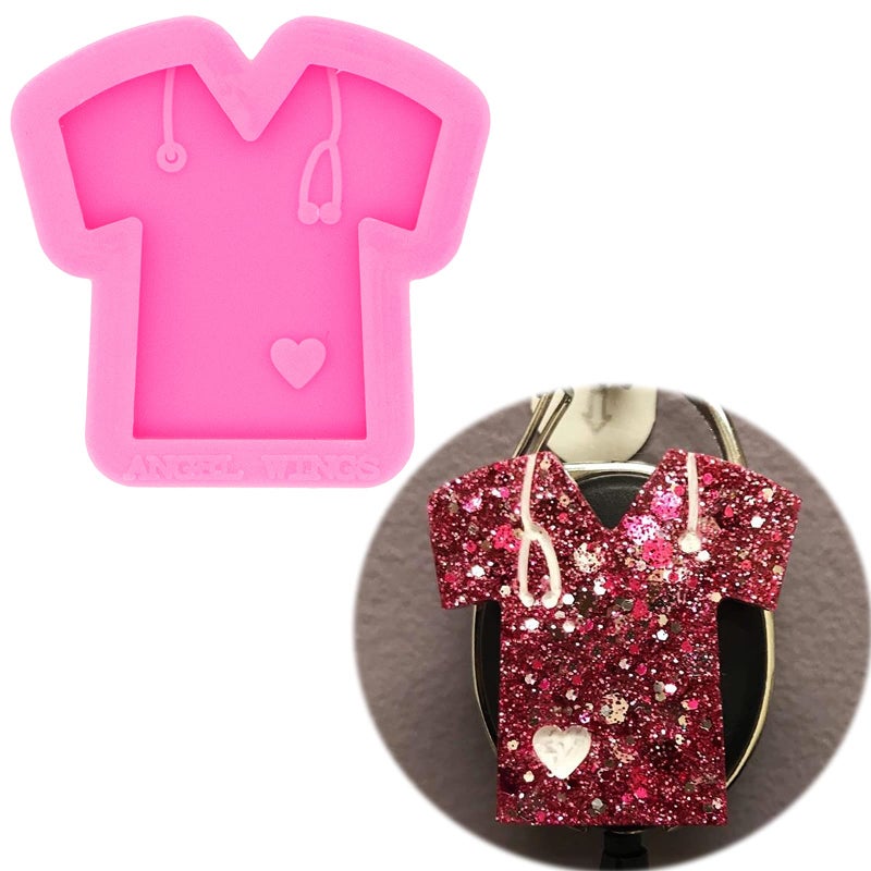 Tshirt Shape Keychain Silicone Mold Doctor Theme DIY Ice Cream Pudding Crystal Cupcake Cake Topper Decoration Desserts Fondant Mold Gum Paste Jelly Shots Candy
