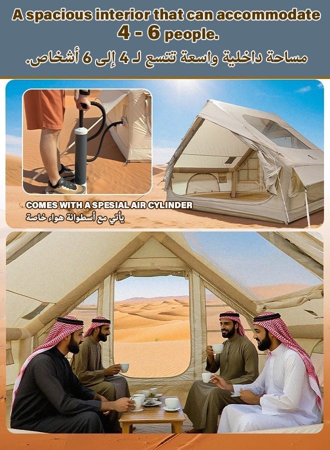GEERTOP Inflatable camping tent with panoramic skylight and light strings, UV protected, instant setup, anti-mosquito design, suitable for desert safaris, family camping and beach outings (3x2.1x2m) - Image 4