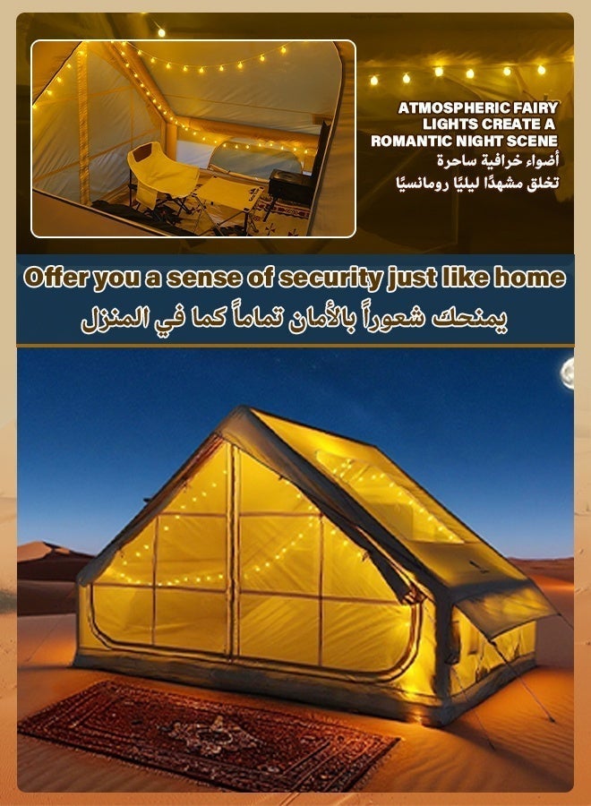 GEERTOP Inflatable camping tent with panoramic skylight and light strings, UV protected, instant setup, anti-mosquito design, suitable for desert safaris, family camping and beach outings (3x2.1x2m) - Image 5