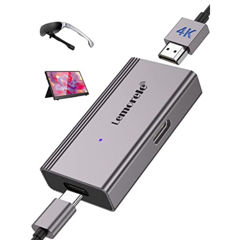 محول HDMI إلى USB C 4K@60HZ، محول HDMI إلى النوع C، متوافق مع RayNeo، XREAL Air، Rokid Air، Thunderbird AR، GRAWOOA، قاعدة التبديل، قاعدة Steam Deck، PS4، PS5، Xbox - Image 1