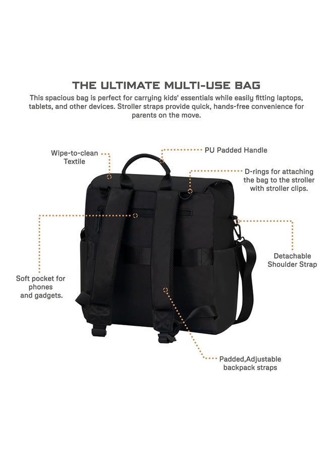neobreez NIXE Multifunctional Diaper Nappy Bag with Changing Mat|Water-Resistant Travel Backpack|Wet Dry Bag, Organizer Pouches|Trolley Sleeve|Insulated Pockets|Multi-Carry Unisex Diaper Messenger Bag  - Image 4