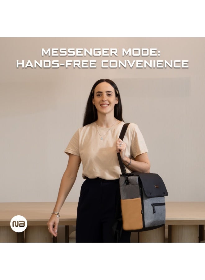 نيوبريز حقيبة حفاضات نايس للأطفال مع مرتبة تغيير | حقيبة ظهر للسفر مقاومة للماء | حقيبة رطب وجاف، منظمات | جيب عربة | جيوب عازلة | حقيبة أم متعددة الاستخدامات للجنسين - Image 2