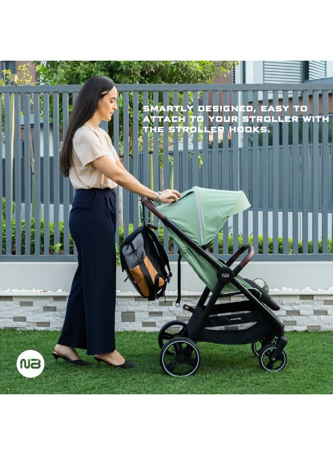 نيوبريز حقيبة حفاضات نايس للأطفال مع مرتبة تغيير | حقيبة ظهر للسفر مقاومة للماء | حقيبة رطب وجاف، منظمات | جيب عربة | جيوب عازلة | حقيبة أم متعددة الاستخدامات للجنسين - Image 4