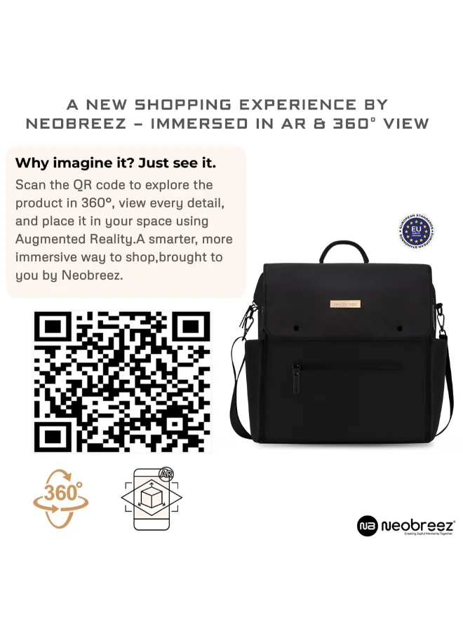 neobreez NIXE Baby Diaper Nappy Changing Bag with Changing Mat|Water-Resistant Travel Backpack|Wet Dry Bag,  Organizer Pouches|Trolley Sleeve|Insulated Pockets|Multi-Carry Unisex Diaper Messenger Mom Bag