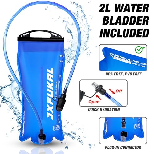 JXFUKAL Running Vest, Lightweight Hydration Backpack with 2L Water Bladder, Reflective Hydration Pack, Tactical Chest Pack Bag for Hiking Running Cycling Marathon for Women Men - Image 4