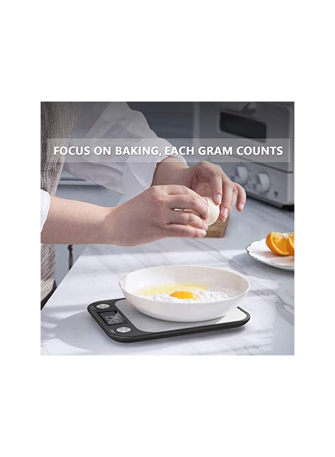 ACHAS Scale Multifunction Digital Kitchen Scale High Accuracy Electronic Food Weight with Large LCD Display Stainless Steel Platform Ultra Slim - Image 5