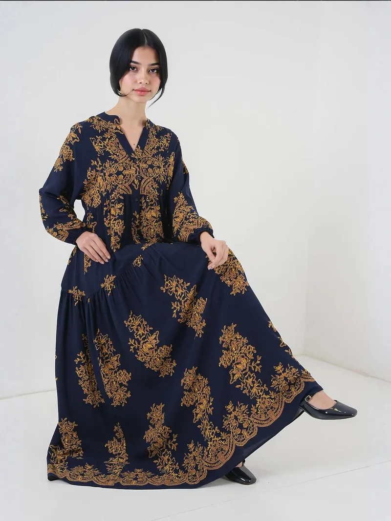 BIG DART BDART Patterned V-Neck Maxi Dress