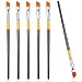 Containlol 6 Pieces 12 Inch Acrylic Paint Brushes Angled Flat Art Brush Set Small Artist Paint Brushes for Acrylic Craft Watercolor Oil Gouache Face Body Detail Painting for Adult - Image 2