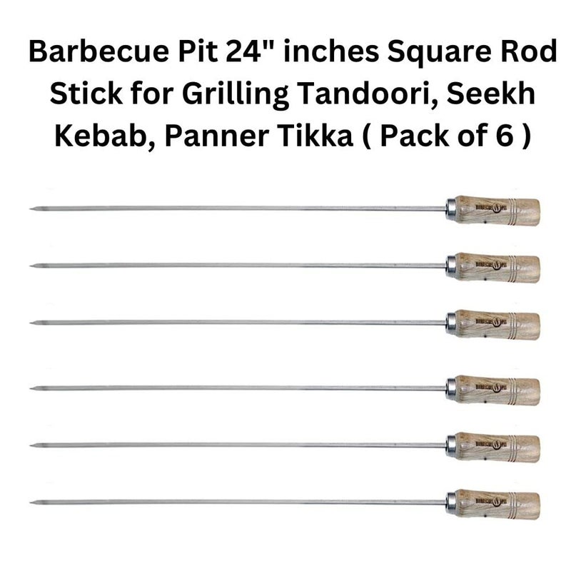 BARBECUE PIT 24 inch Skewer Square Skewers 304 Stainless Steel for Tandoor, Kebab Sticks for Grilling, Seekh Kabab, Tikka, Barbeque - Durable, Easy-to-Clean, Perfect for BBQ Parties (6pcs) - Image 5