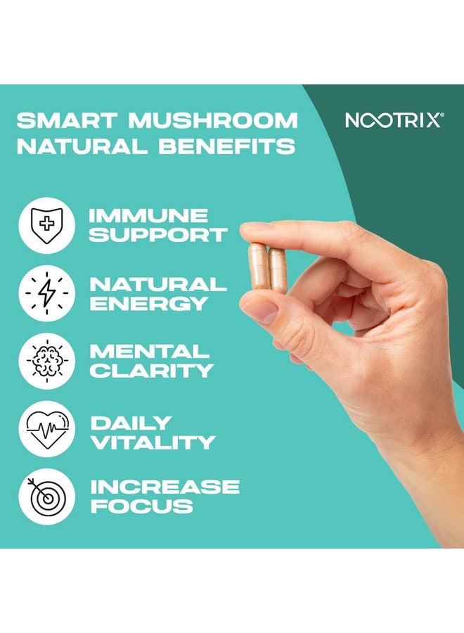 Nootrix Smart Mushrooms Complex Supplement | Supports Memory, Mental Focus, Cognitive Health & Energy | 27,000mg Organic Mushrooms | Lions Mane, Reishi, Cordyceps, Chaga & Turkey Tail | 120 Capsules - Image 5
