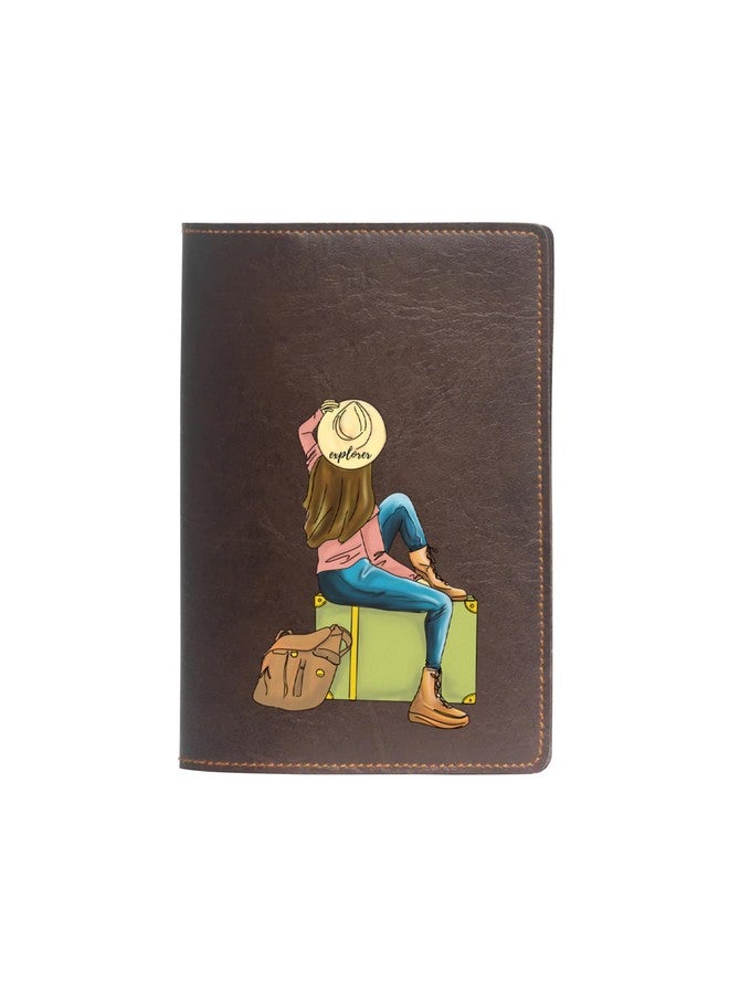 The Messy Corner Vegan Leather Passport Cover for Women | Wanderlust Leather Passport Case | Travel Accessories | Dark Brown - Image 1