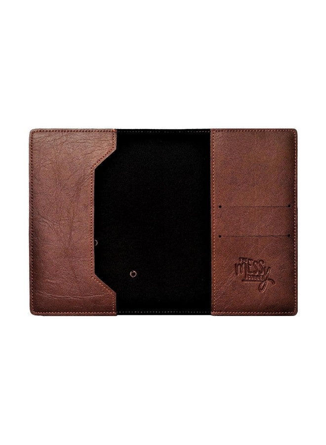 The Messy Corner Vegan Leather Passport Cover for Women | Wanderlust Leather Passport Case | Travel Accessories | Dark Brown - Image 3