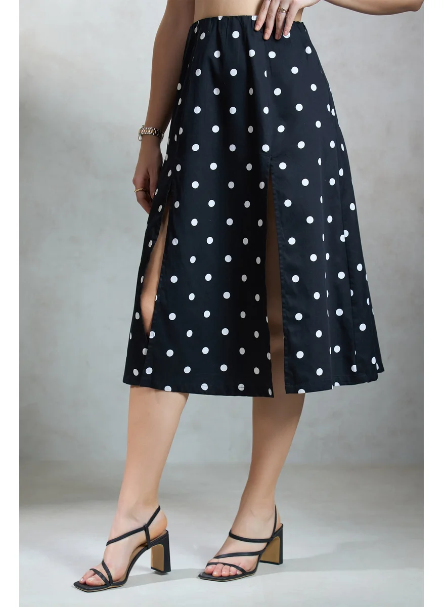 فيرجيو Virgio Women Cotton Midi Length Printed Skirt