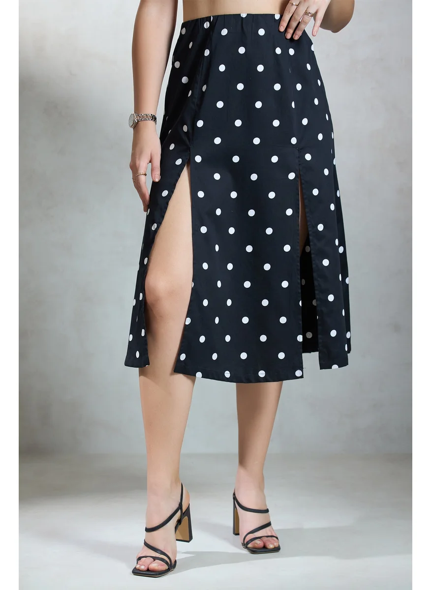 فيرجيو Virgio Women Cotton Midi Length Printed Skirt