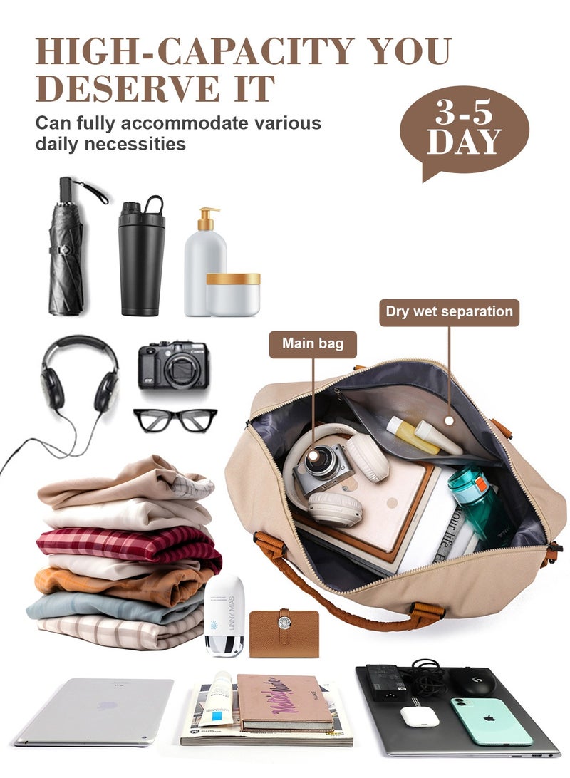 URbazaar Travel Duffle Bag, Waterproof Weekender Bag Carry On Tote Bags for Women, Travel Essentials Sport Gym Bag for Men, Overnight Bag Luggage Bag with Trolley Sleeve - Image 3
