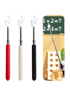 Telescopic Teachers Pointer 3 Pack Extendable Teaching Pointer Stick Retractable Classroom Pointer Mini Hand Pointer Finger Pointer Stick for Classroom Kindergarten Teacher School Supplies
