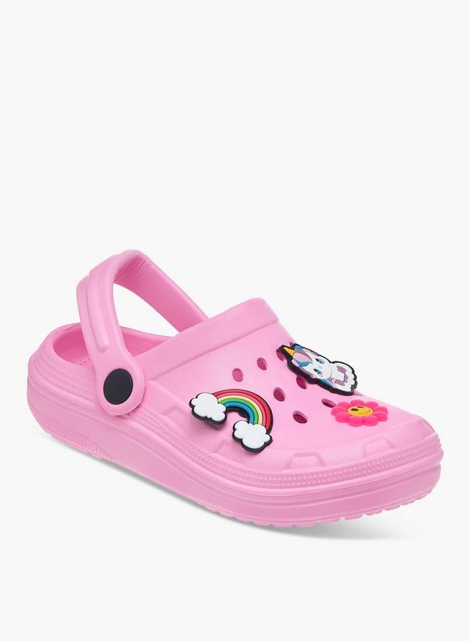 Flora Bella By Shoexpress Girls Applique Detail Clogs With Backstrap - Image 1